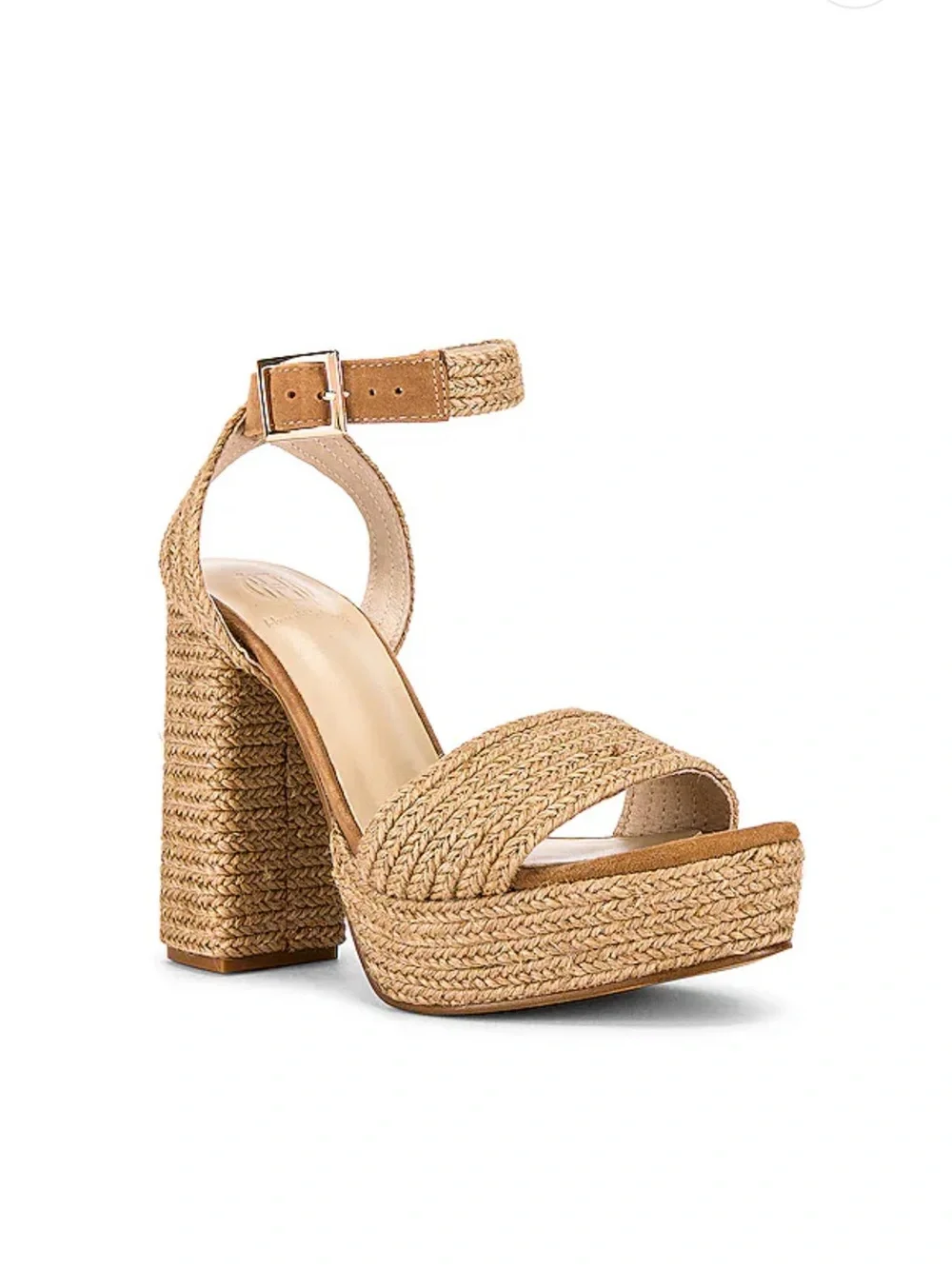 House of Harlow 1960 REVOLVE Artisan Heels Natural Tan Braid Platform Sandals 8